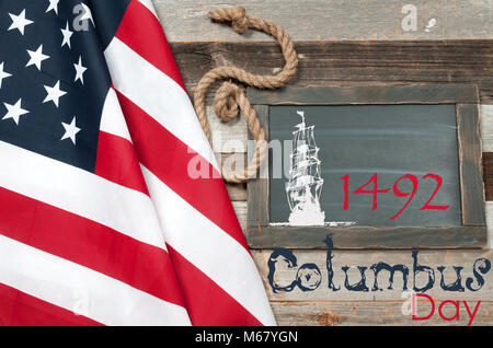 Happy Columbus Day. United States flag. American flag Stock Photo