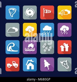 Tornado Icons Flat Design Stock Vector