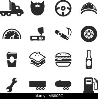 Truck Driver Icons Stock Vector