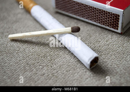 Smoking poisons the people, it makes people sick and cancer, brooches for smoking cessation campaigns and posters, Stock Photo