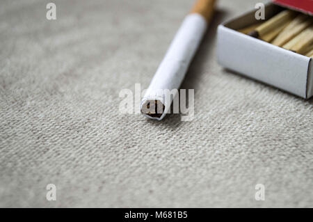 Smoking poisons the people, it makes people sick and cancer, brooches for smoking cessation campaigns and posters, Stock Photo