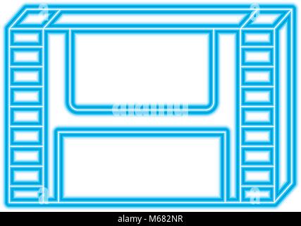 retro videogame cassette device electronic vector illustration blue neon line design Stock Vector