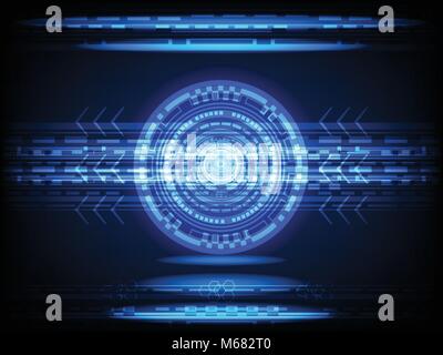abstract circle Concept innovation connect digital line engineering in world  digital technology future data computer network communication on dark bl Stock Vector