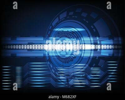 abstract circle Concept innovation connect digital line engineering in world  digital technology future data computer network communication on dark bl Stock Vector
