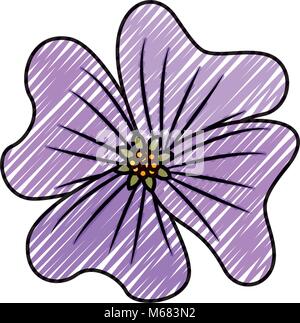 flower periwinkle delicate decoration floral nature petals Stock Vector