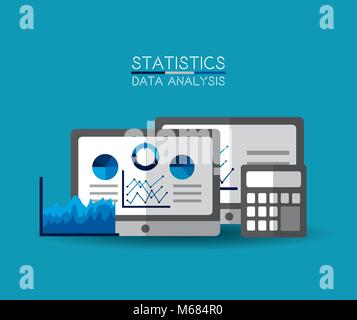 statistics data analysis mobile Stock Vector