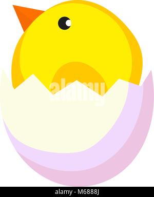 Cartoon new born chicken chick icon poster. Stock Vector