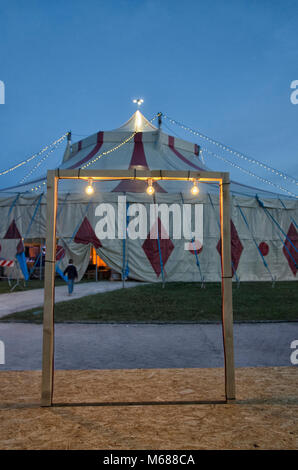 View of circus tent inside a frame Stock Photo