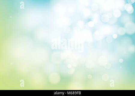 hello spring green bokeh blur abstract background. Stock Vector