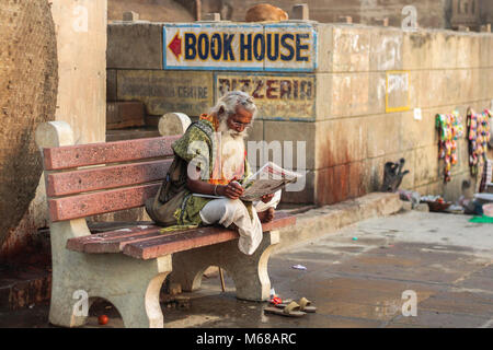 Indian man reading Stock Photo