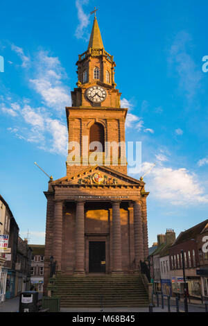 Berwick upon Tweed town hall, view of the 18th Century Town Hall building (1760) in the centre of the border town of Berwick upon Tweed, England, UK Stock Photo