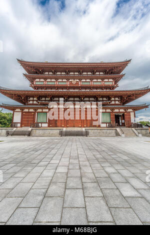 Nara - August 25, 2017: Front view of Kondo (Main hall) of Yakushi-Ji temple. Listed as UNESCO World Heritage Site as Historic Monuments of Ancient Na Stock Photo