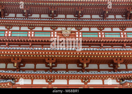 Nara - August 25, 2017 : Facade of  Kondo (Main hall) of Yakushi-Ji temple. Listed as UNESCO World Heritage Site as Historic Monuments of Ancient Nara Stock Photo