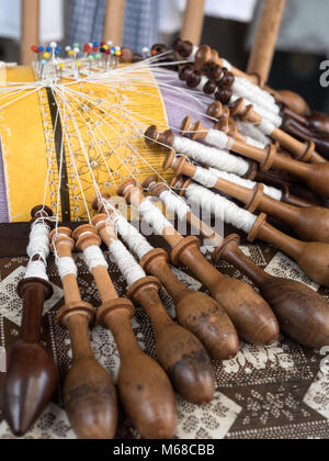 Lace making bobbins Le Puy en Velay Haute-Loire Auvergne-Rhône-Alpes France Stock Photo