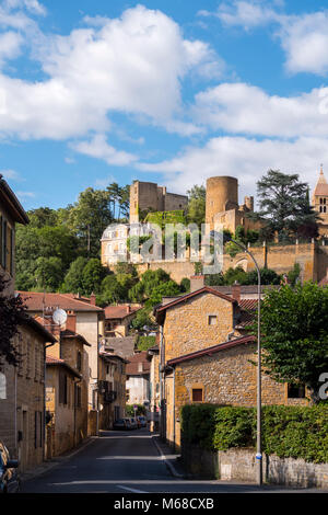 15th century castle Chatillon d'Azergues Villefranche-sur-Saône Rhône Auvergne-Rhône-Alpes France Stock Photo