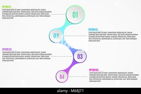 Elements of infographics for business projects. Paper chart in 3d style. Volumetric, paper circles with options numbers for the web. Vector illustrati Stock Vector