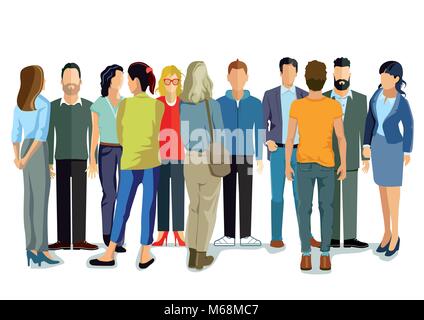 Person group of young people, illustration Stock Vector