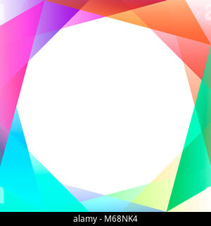 Bright Square with Trangles of Various Colors in a Rainbow as a Border Stock Photo