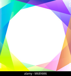 Bright Square with Trangles of Various Colors in a Rainbow as a Border Stock Photo