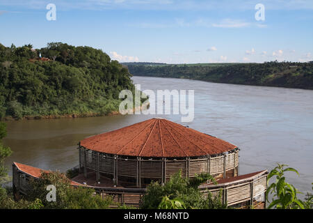 Argentina and Paraguay viewed from the triple-frontier landmark in ...