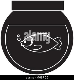 fishbowl icon over white background, vector illustration Stock Vector