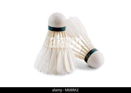 badminton shuttlecock cut on white with clipping path Stock Photo
