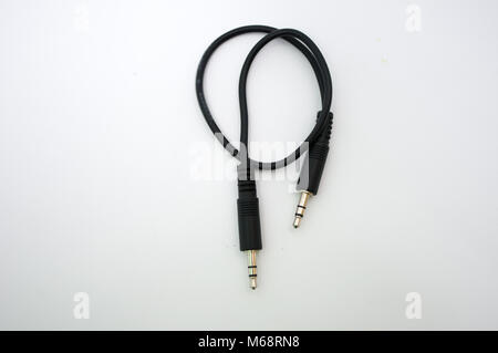 Speaker cable 3.5mm Stock Photo