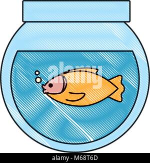 fishbowl icon over white background, colorful design. vector illustration Stock Vector