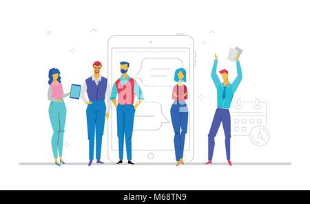 Brainstorming - flat design style colorful illustration Stock Vector