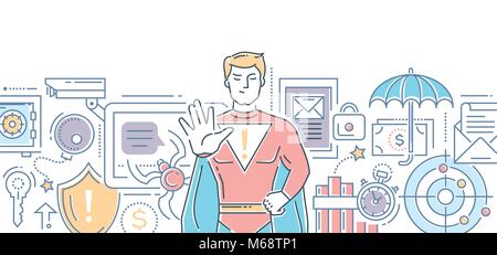 Internet security - modern line design style illustration Stock Vector