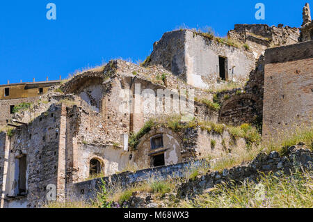 Italy Basilicata Craco, phantom village Stock Photo