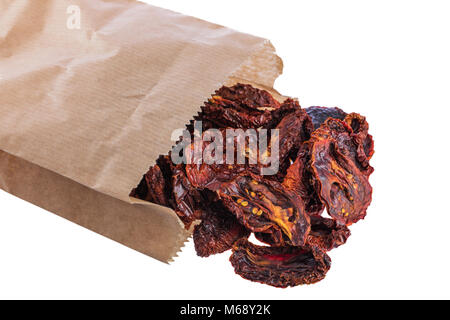 Sun-dried sweet tomatoes isolate on white background. Stock Photo