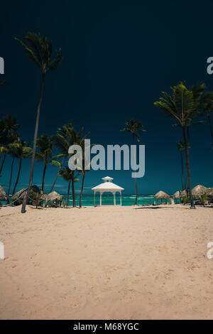 Wedding set up or altar on tropical carribean island Stock Photo