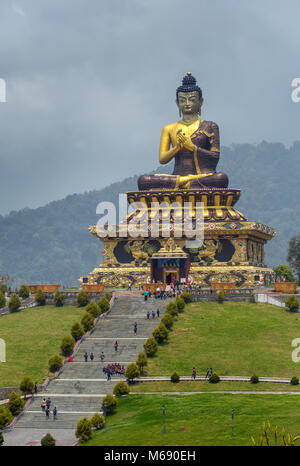 Gautama Buddha statue in the Buddha Park of Ravangla in South Sikkim, India Stock Photo