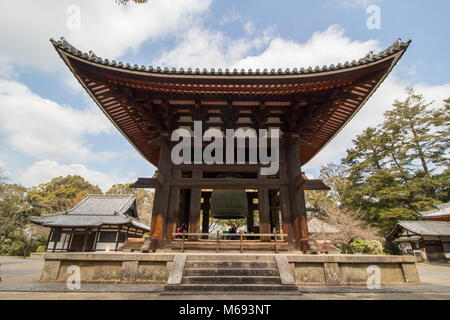 The bell tower in the Tōdai-ji a Buddhist temple complex located in the city of Nara, Japan. Stock Photo