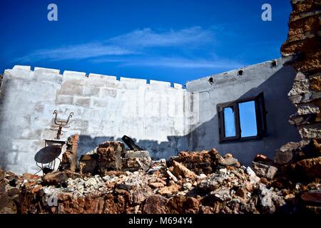 Burnt house in Portuguese interior santa combate dão forest fire Stock Photo
