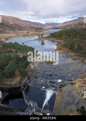 Looking East along Glen Cannich from the Loch Mullardoch dam, Scotland, UK Stock Photo