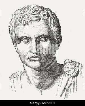 Bust of Roman leader Pompey (Gnaeus Pompeius Magnus) in the Borghese ...