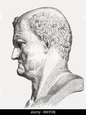 Vespasian or Titus Flavius Caesar Vespasianus Augustus, 9 - 79, Roman Emperor from AD 69 to AD 79 Stock Photo