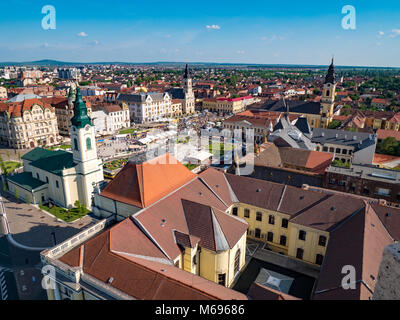 Oradea city center from above aerial view Stock Photo