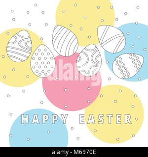 Easter egg icons collection in doodle style. Hand drawn illustration Stock Vector