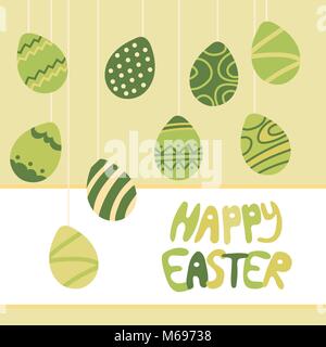 Easter egg icons collection in doodle style. Hand drawn illustration Stock Vector