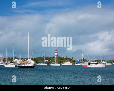 Harbor at Hopetown, in the Abacos in the Bahamas Stock Photo