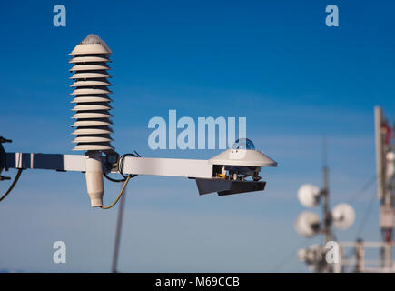 weather instrument for solar radiation and humidity measurement Stock Photo
