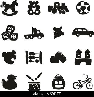 Toys Icons Freehand Fill Stock Vector