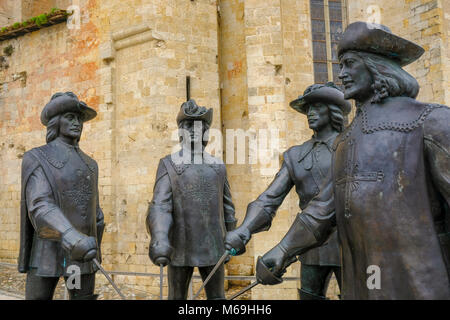 Four Musketeers. Cathedral St. Pierre de Condom. Le Gers Department, New Aquitaine, Midi Pyerenees. France Europe Stock Photo