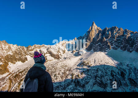 Nature mountain and snow. Chamonix Mont Blanc, Auvergne-Rhône-Alpes, department of Upper Savoy. France Europe Stock Photo