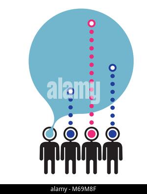 people debating: speech and comments illustration Stock Vector