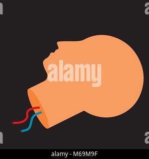 loose mind: detached head Stock Vector