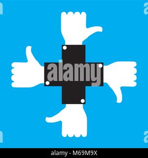 mixed,inconstant reaction,controversial topic Stock Vector